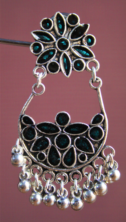 Double Hook Meenakari Earrings - GlitterGleam
