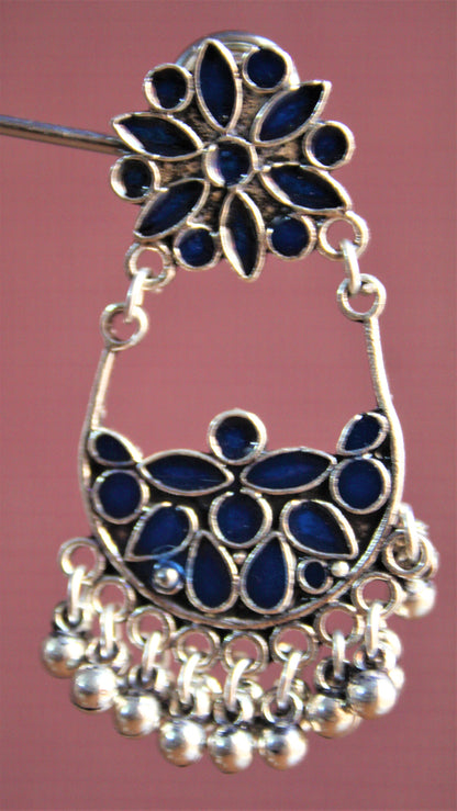 Double Hook Meenakari Earrings - GlitterGleam