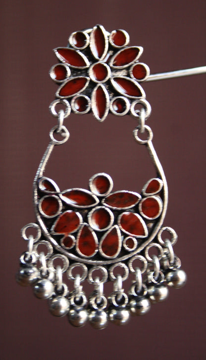 Double Hook Meenakari Earrings - GlitterGleam