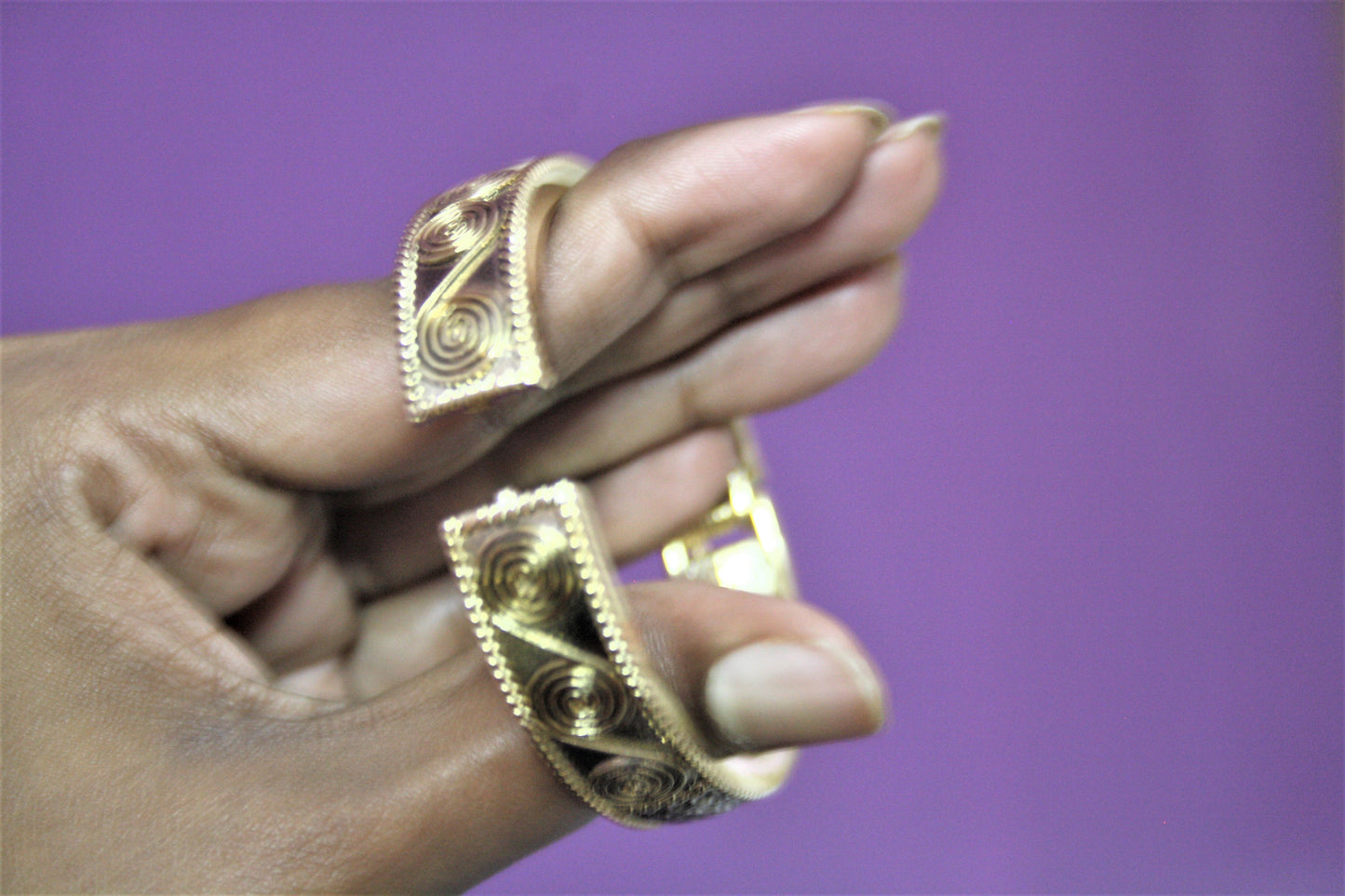 Trendy Designer Golden Oxidized Tribal Coil Bracelet/Kada - GlitterGleam