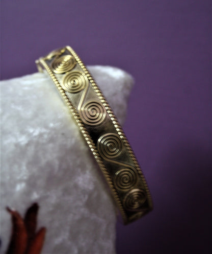 Trendy Designer Golden Oxidized Tribal Coil Bracelet/Kada - GlitterGleam