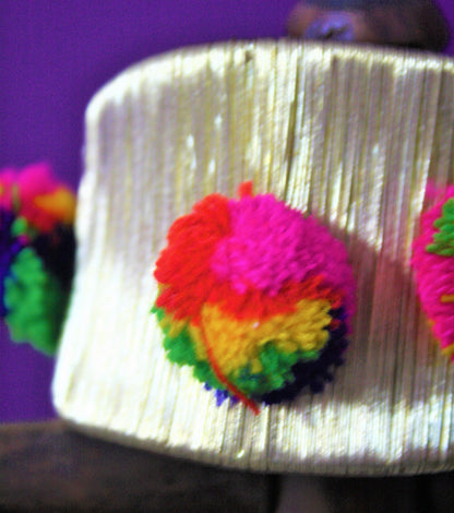 Metal Wire Pom Pom Bracelet - GlitterGleam