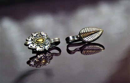 Silver & Golden Oxidized Nose Push Pins - GlitterGleam