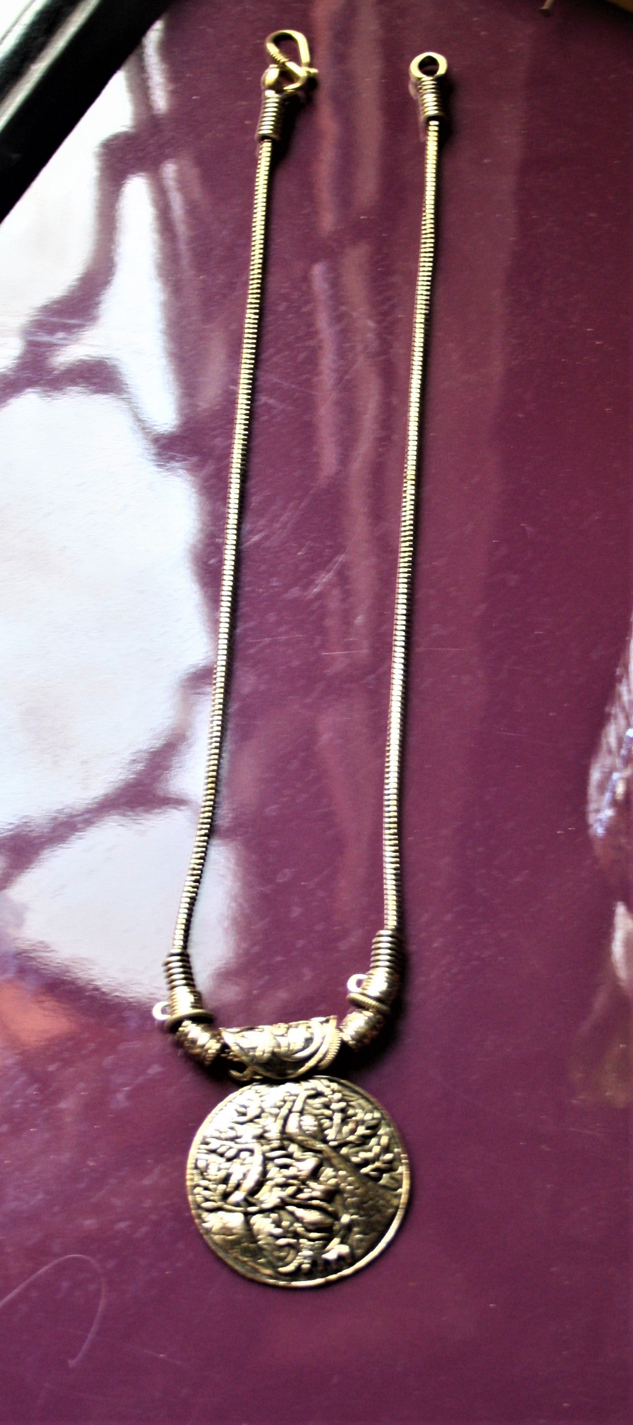 Golden Oxidized Peacock Pendant Necklace (small) - GlitterGleam