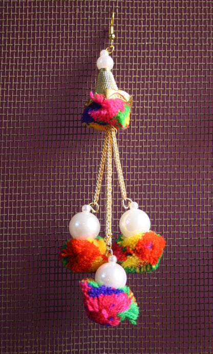 Funky Pom-Pom Pearl Tassel Earrings - GlitterGleam