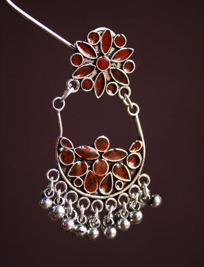 Double Hook Meenakari Earrings - GlitterGleam