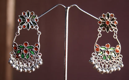 Double Hook Meenakari Earrings - GlitterGleam