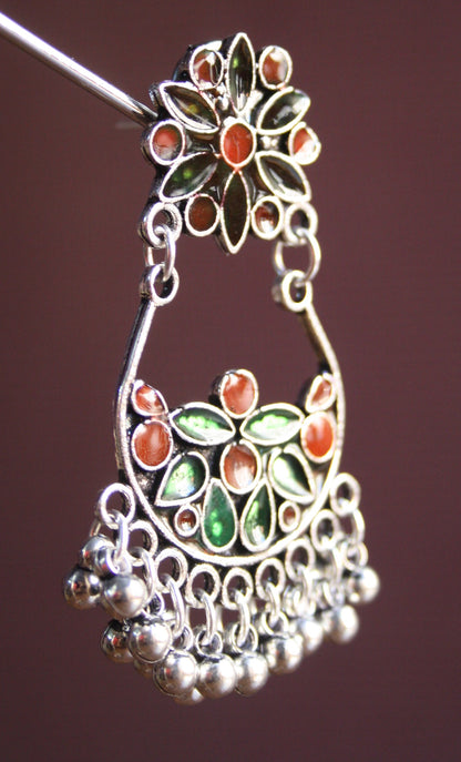 Double Hook Meenakari Earrings - GlitterGleam