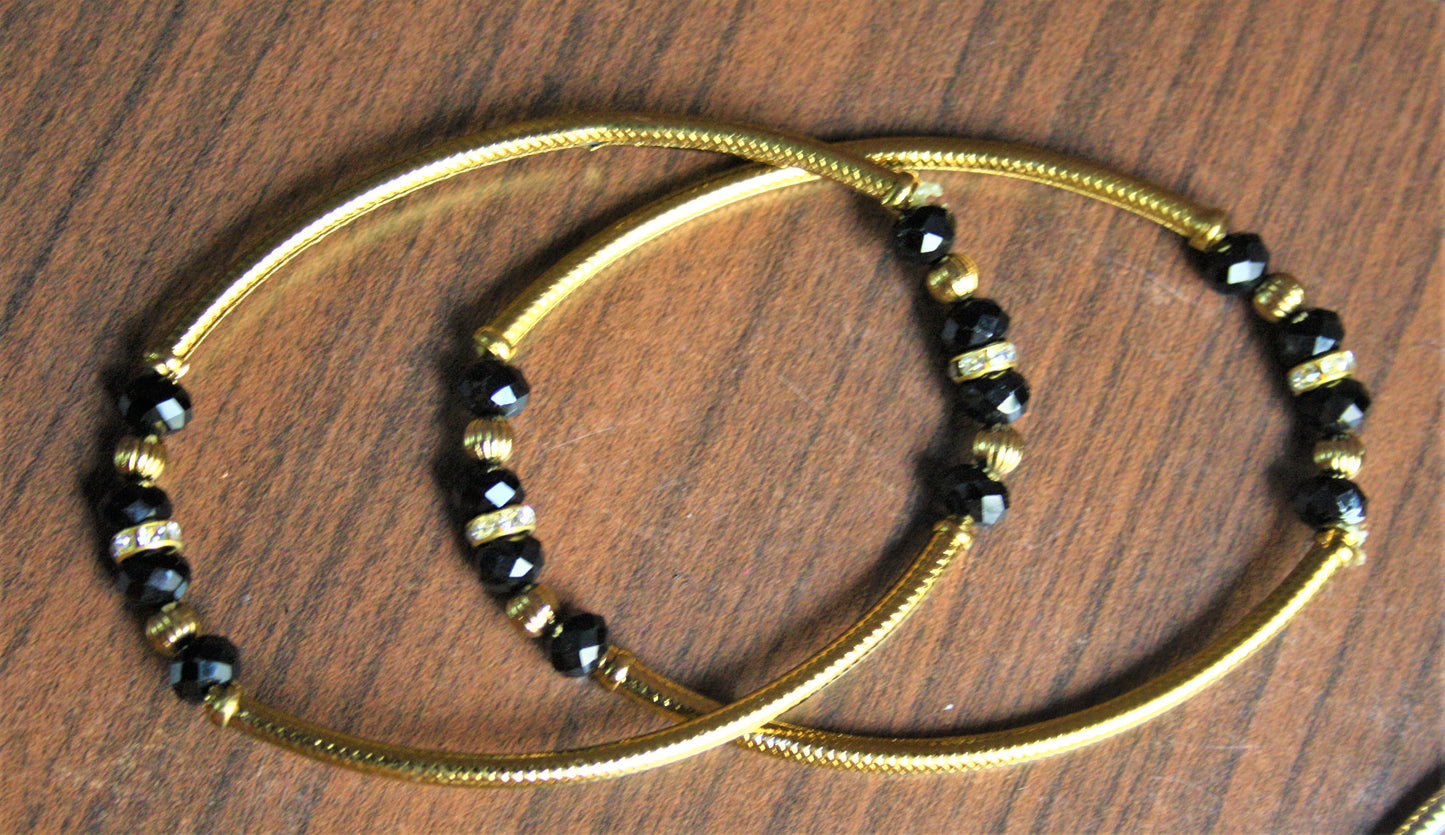 Golden Crystal and Diamond Anklet - GlitterGleam