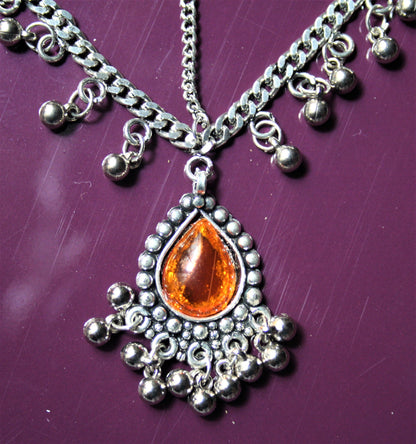 Silver Oxidized Gem Matha Patti - GlitterGleam