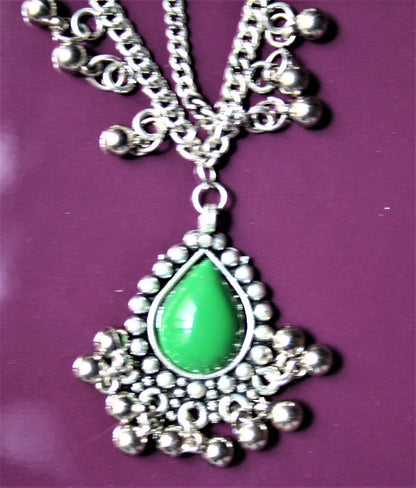 Silver Oxidized Gem Matha Patti - GlitterGleam