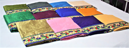 Cotton Silk Saree with Peacock Print Border and Blouse - GlitterGleam