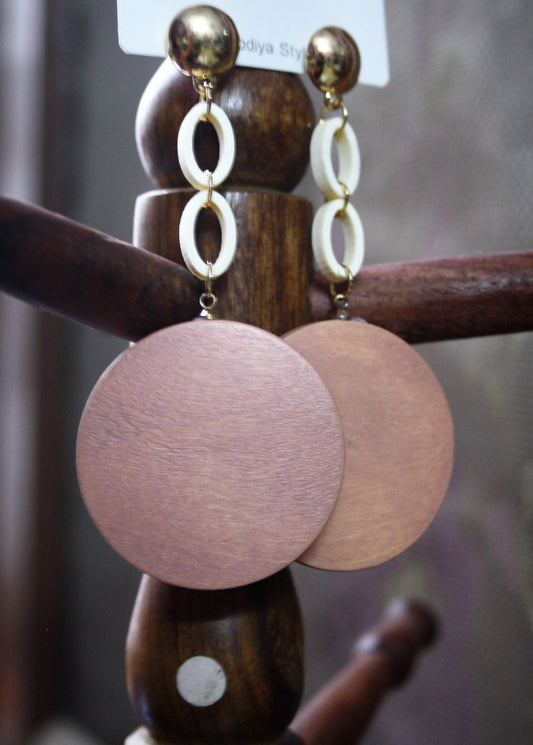 Hanging Wooden Fiber Earrings (Imported) - GlitterGleam