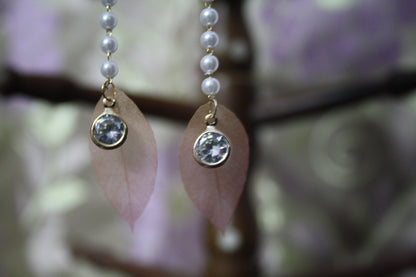 Designer Pearl Leaf Earring - GlitterGleam