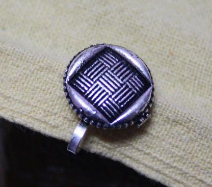 Silver and Golden Oxidized Peacock and Grid Nose Push Pin (Set of 2) - GlitterGleam