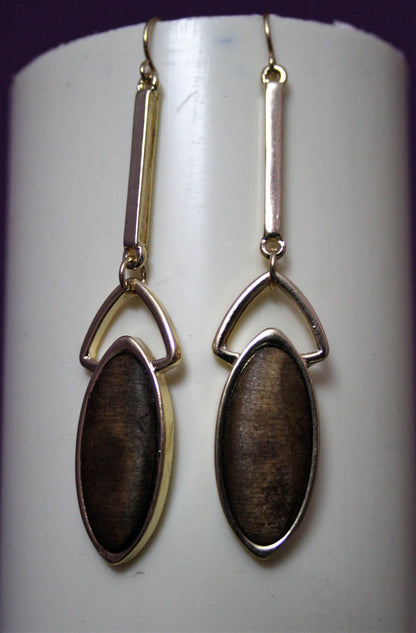 Designer Wooden Dangle Drop Earring - GlitterGleam