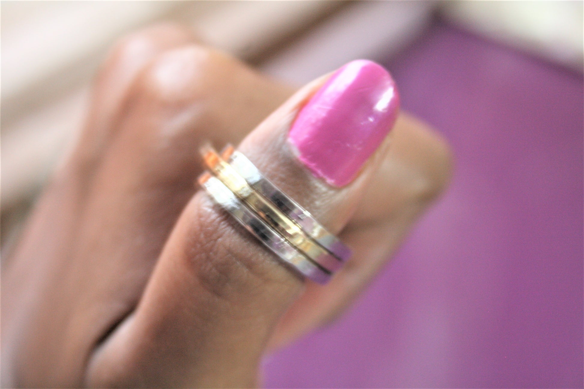 Designer 2 in 1 Gold & Silver Plated Finger Ring - GlitterGleam