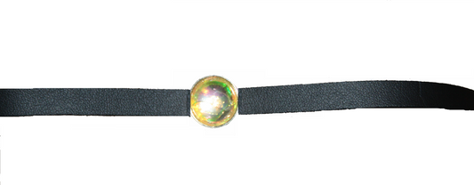 Crystal studded leather choker - GlitterGleam