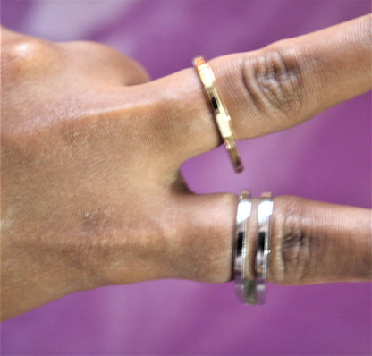 Designer 2 in 1 Gold & Silver Plated Finger Ring - GlitterGleam