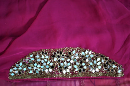 Heavy Zarkan Work Handcrafted Saree - GlitterGleam