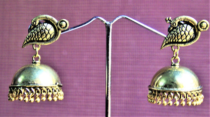 Golden Peacock Earrings - GlitterGleam