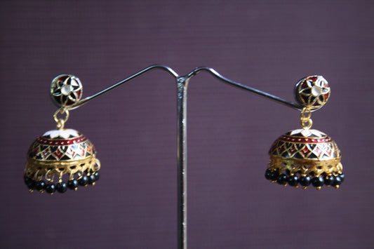 Meenakari Stud Jhumki - GlitterGleam