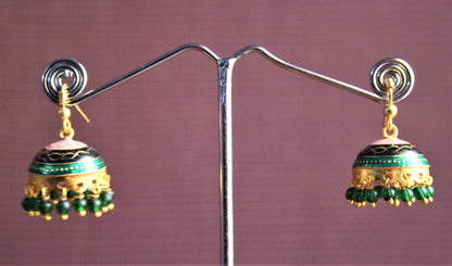 Small Meenakari Jhumki - GlitterGleam