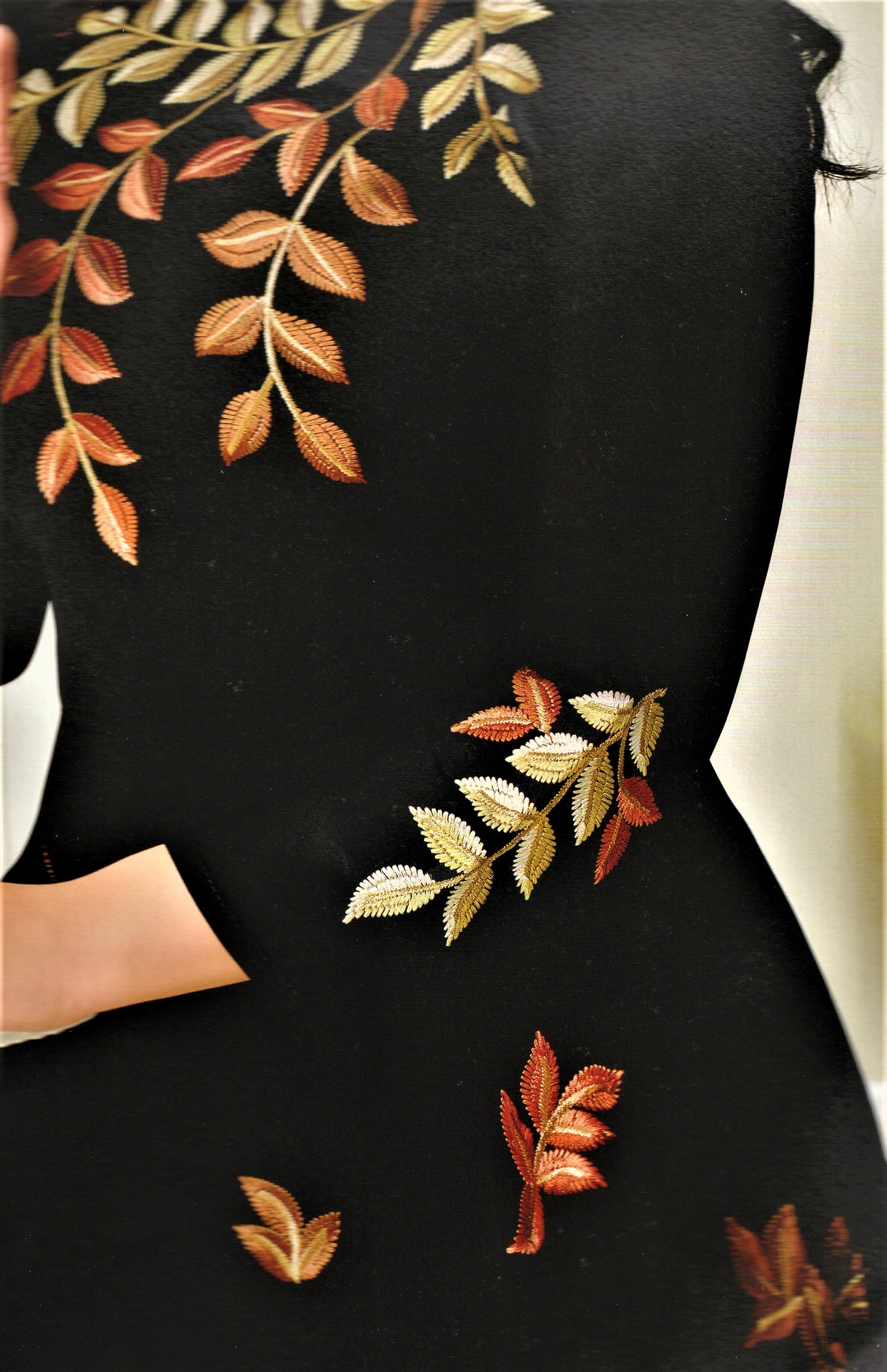Designer Semi Stitched Black Layered Lehenga Skirt cum Salwar Suit with Resham Embroidery - GlitterGleam