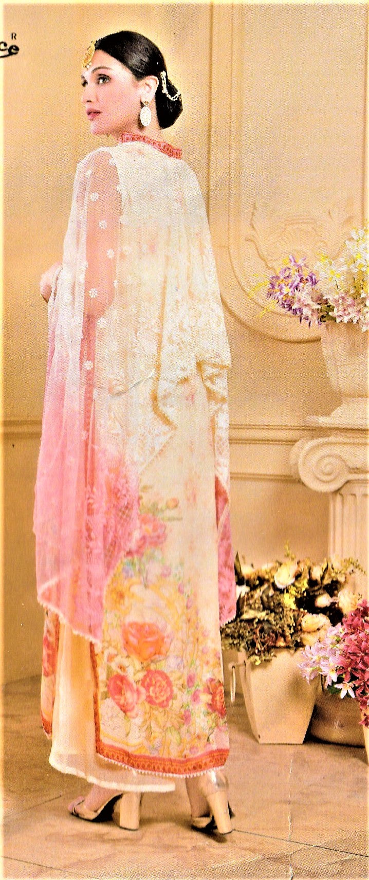 Designer Shaded Poncho Style Layered Floral Women Salwar Suit - GlitterGleam