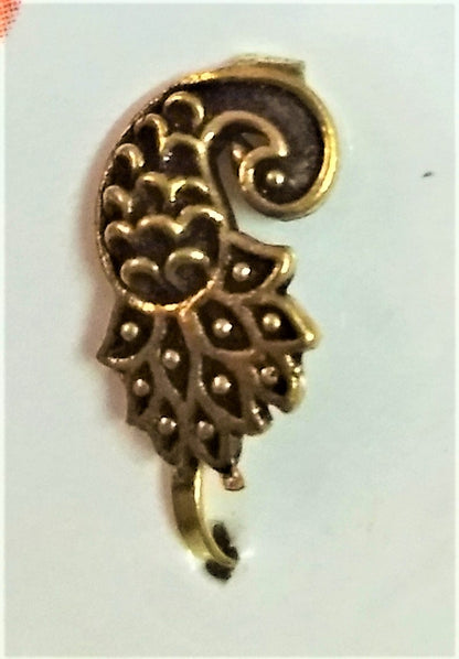 Silver and Golden Oxidized Peacock and Grid Nose Push Pin (Set of 2) - GlitterGleam