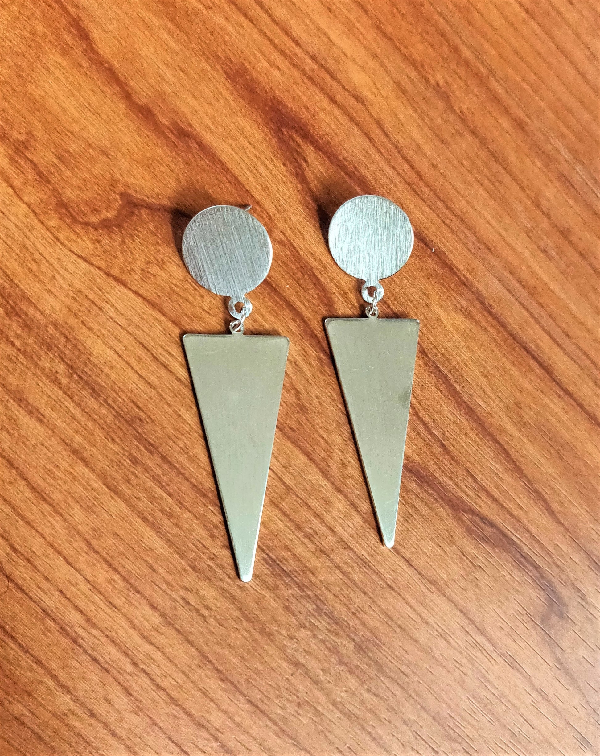 Triangle Drop Sterling Silver Earrings - GlitterGleam