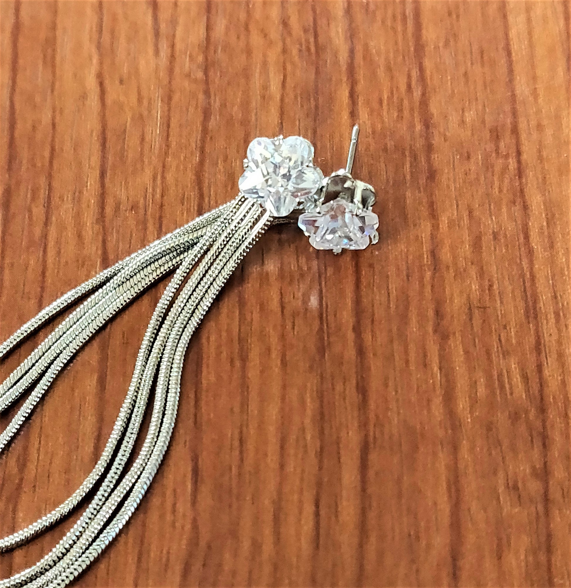 Long Tassel Crystal Earrings - GlitterGleam