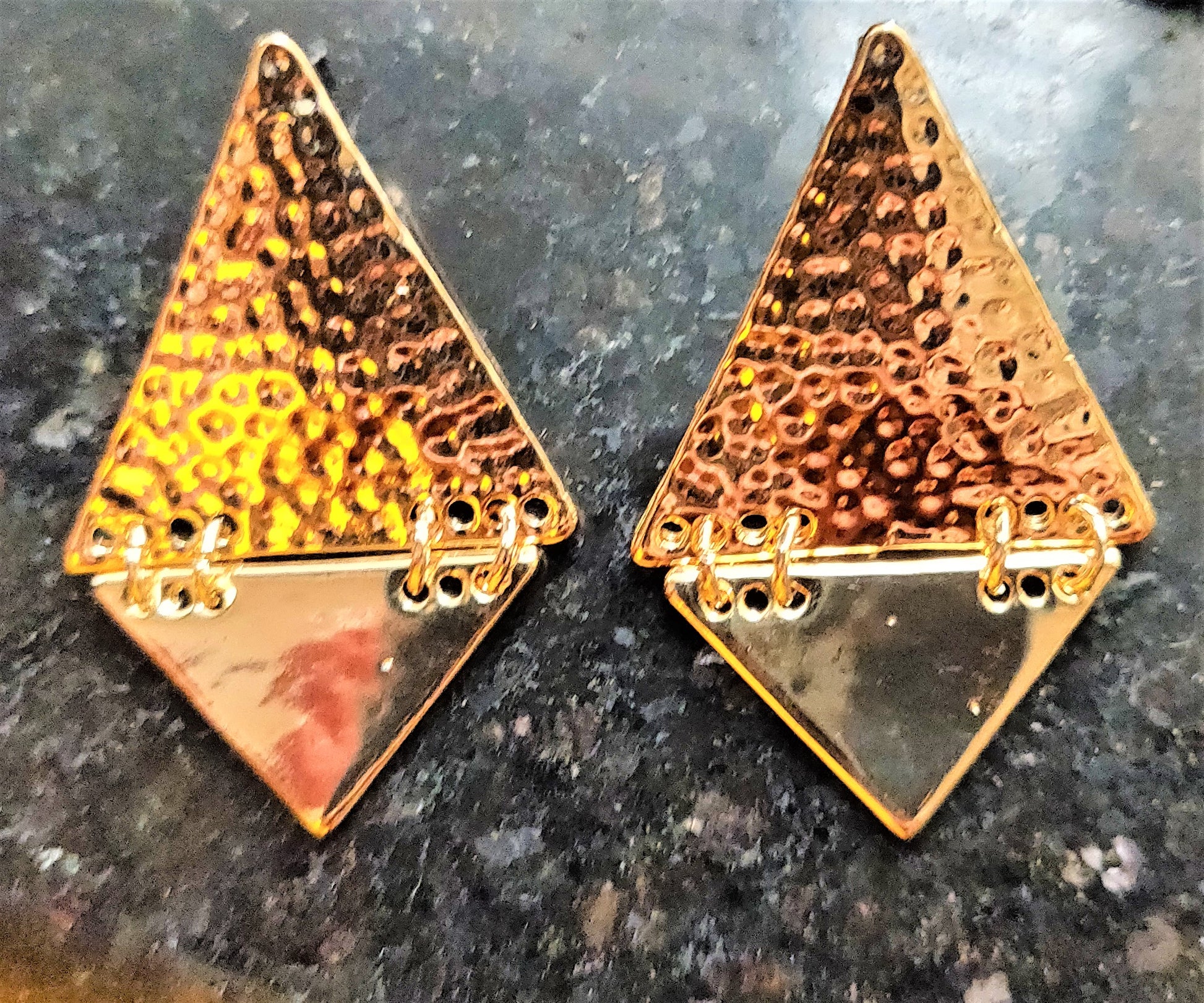 Hammered Triangular Studs - GlitterGleam