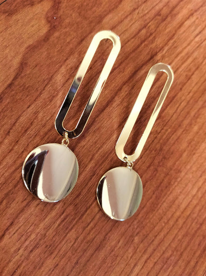 Golden Circle Dangle Drop Earring - GlitterGleam