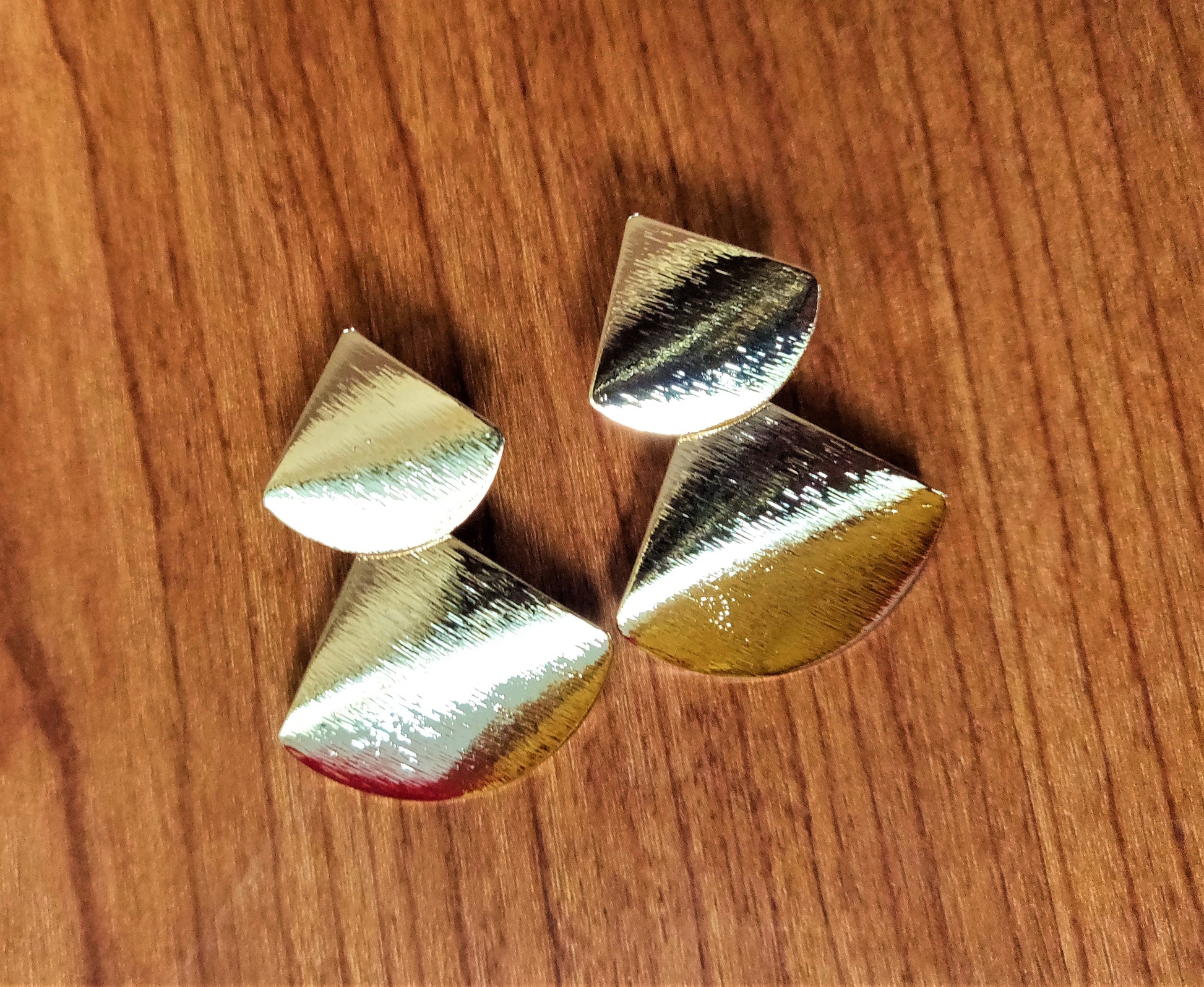 Golden Hammered Cone Earrings - GlitterGleam
