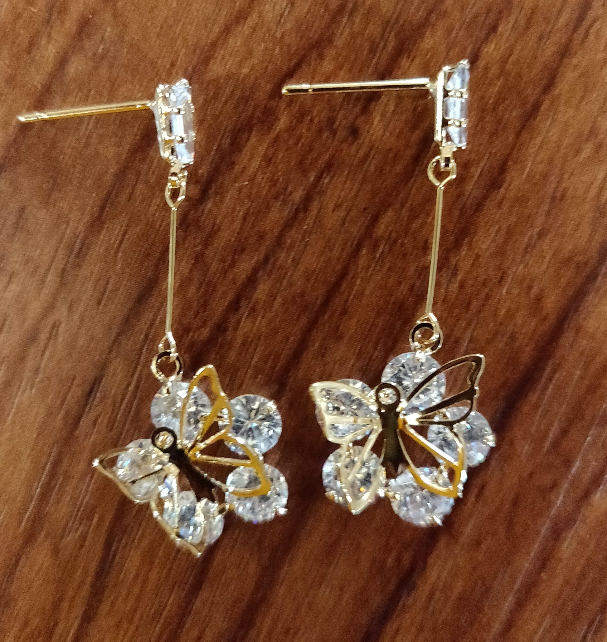 Butterfly Crystal Flower Earrings - GlitterGleam