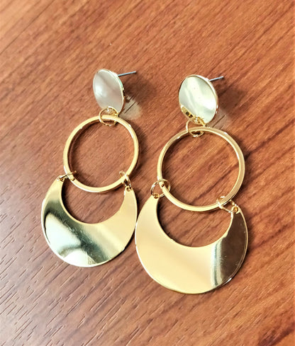 Moon Arc Statement Earrings - GlitterGleam