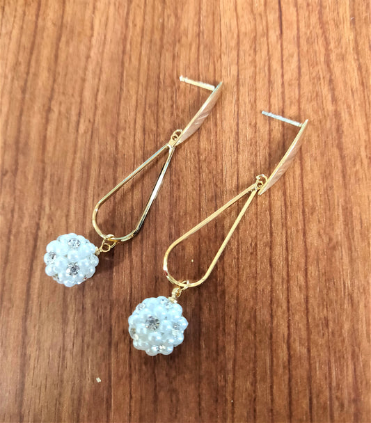 Pearl Ball Dangle Drop Earring - GlitterGleam