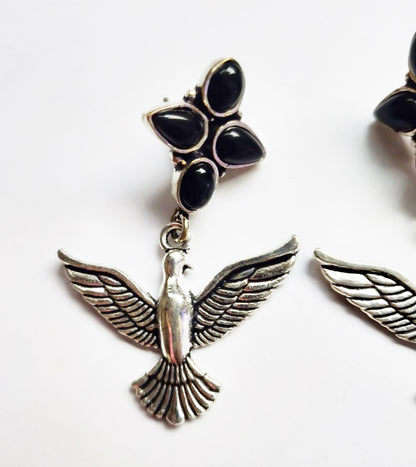 Albatross Gemstone Floral Stud Earring