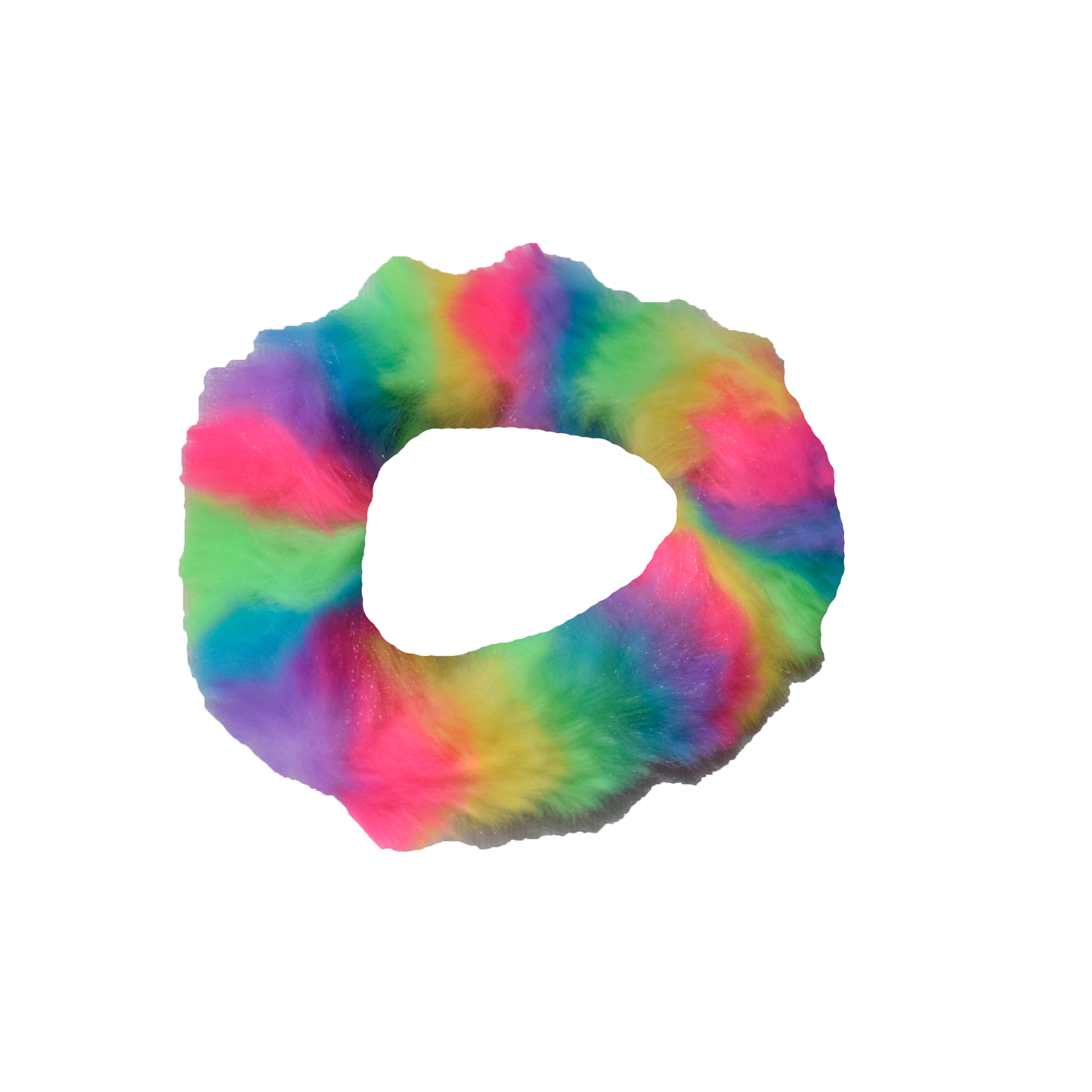 Faux Fur Fluffy Hair Scrunchie (Light Multicolored Neon)