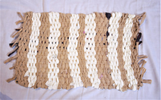 Recycled Handmade Rectangular Striped Foot mat & Asani - GlitterGleam