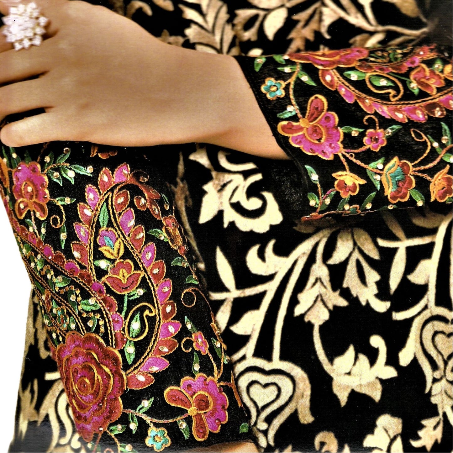 Designer Heavy Embroidery Black Anarkali Salwar Suit with Slit