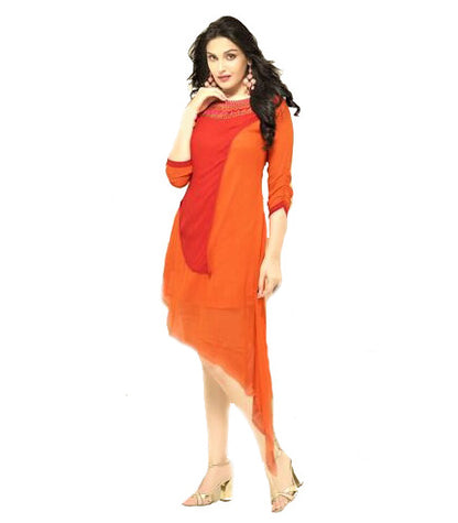 Multicolored Asymmetric Kurti - Glitter Gleam