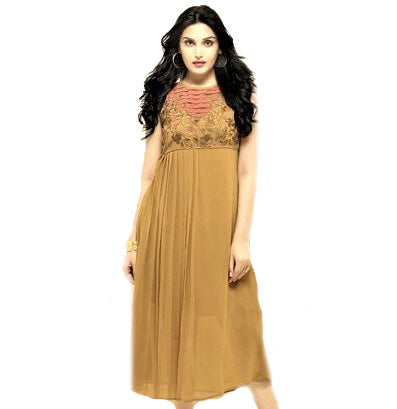 Golden colored Pleated Kurti